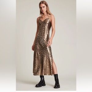 All Saints Karla Leopard Dress  Size Large
